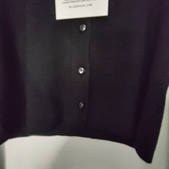 Billie the Label Sheryl Scoop Neck Stretch Black Cardigan Sweater Size Small - Picture 7 of 8
